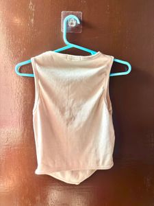 Sleeveless Beige Tank Top