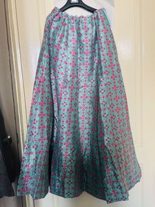 Beautiful Teal & Pink Printed Ethnic Skirt