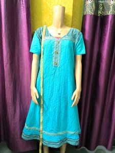 Stunning Blue Embroidered Kurta