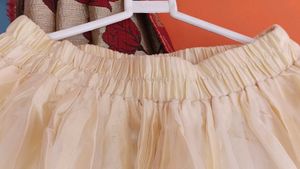 Cream &amp; Gold Embroidered Skirt with duppata