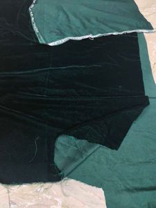 Luxurious Green Velvet Fabric piece