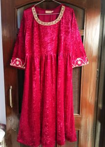 Velvet Embroidered Kurta