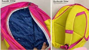 Girls Pink &amp; Yellow Backpack