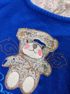 Cute Blue Teddy Bear Sweater