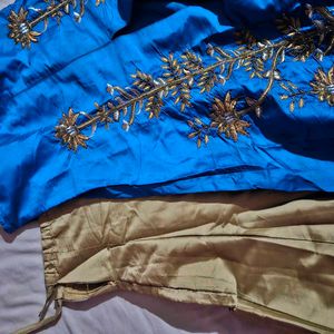 Exquisite Blue indowestern with Gold Embroidery