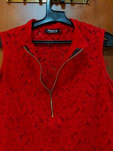Beautiful Red Partywear Top, Pretty Red Color Sleevless Top New