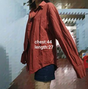 Rusty Red Collared Long Sleeve Shirt