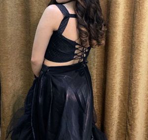 Stunning Black Sequined Lehenga and duppata