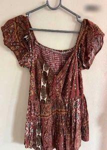 Boho Print Off-Shoulder Top