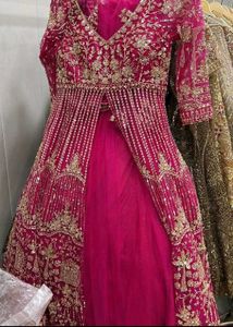 Stunning Pink Embroidered front cut Lehenga Choli