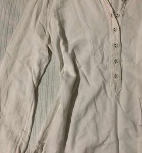 Cream Casual Button-Up Top