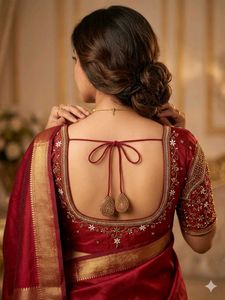 Maroon Aari work Maggam blouse