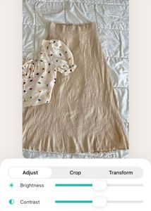 crepe beige skirt