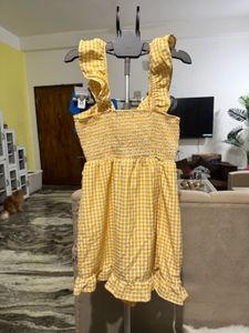 Cute Yellow Gingham Dress