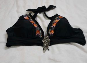 RougeGorge Embroidered Tribal Halter Bikini Top