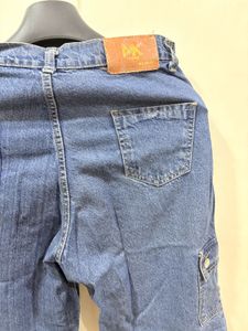 Distressed Denim Cargo Pants