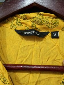 Yellow Kurti with Black Print