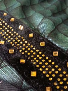 Stunning Green Embroidered Saree