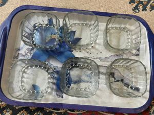 Glass Dessert Bowls with Tray