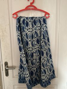 Blue Paisley Print Palazzo skirt