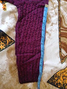 Maroon Embroidered Kurta