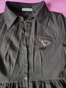 Prada Black Re-Nylon Short-Sleeved Dress