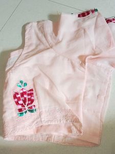 Elegant Pink Blouse with Floral Accents