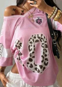 Pink &amp; Leopard Print Jersey Top