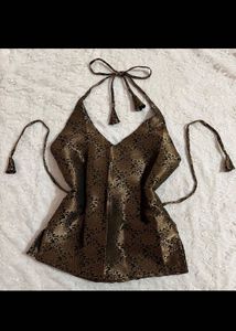 Vintage royal Brocade Halter Top
