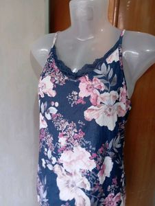 Floral Print Camisole with Lace Trim