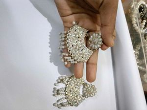Elegant Pearl &amp; Crystal Chandelier Earrings