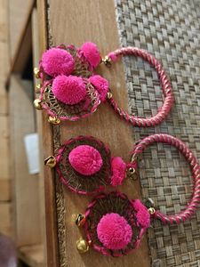 Elegant Pink &amp; Gold Bangles