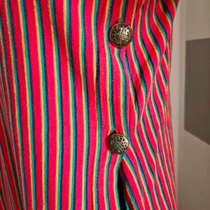 Stylish Red Striped Dress
