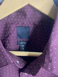 Men's Burgundy Printed Full Sleeve Shirt