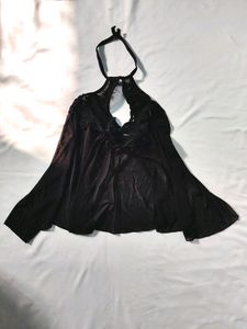 Black Babydoll Nighty With Thong