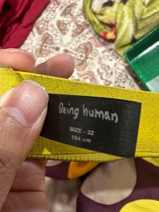 Being Human Yellow Leather Belt 32 waist