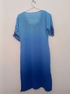 Ombre Effect Blue Kurta Pyjama Dupatta Set |SIZE:M