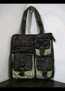 Stylish Brown &amp; Khaki Hobo Bag with multipockets