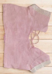 Elegant Pink Blouse with Silver Trim