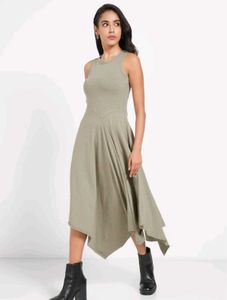 Light Grey Sleeveless Midi Dress