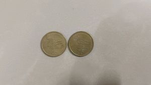 Two Pieces Five Rupee Coins 75 Years Independence