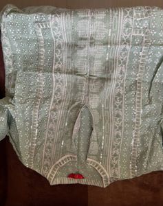 W branded Mint  Green embellished Kurti
