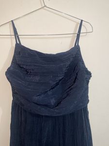 Elegant Navy Ruched Dress