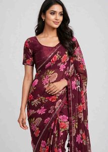 Beautiful floral print saree