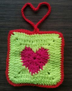 Handmade Crochet Heart pouch