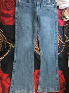 Flared Blue Denim Jeans