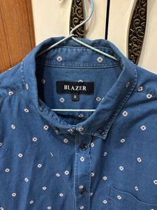 Men's Patterned Denim Shirt