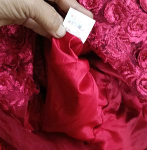 Stunning Red Sequins Embellished Gown
