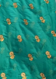 Stunning Teal Saree with Gold Embroidery