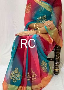 Pure Chiffon And Gergrottet Sari All Kind Of Sari